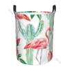 Sacs à linge Panier de salle de bain Pink Flamingo Cactus Roses pliant des vêtements sales Hamper Sac Home Rangement