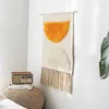 Taquestres decorrizes de decorton Home Macrame pendurado tapeçaria algodão borla de algodão artesanal tecido boêmio geométrico arte pano de fundo