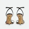 Sexy designer lady shoes Bottegavenetas Woman sandal high heels Knot sandal for women sandals ankle strap with gold metal knot heel