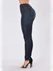 Jeans féminins femmes hautes tâches étirées skinny crayon dame vintage long pantalon à jambe droite étroite hanche à pantalon classique décontracté