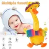 Dancing Duck Toy Interactive Toy Electronic Repatientar Babies Soft Plush Babies Sing and Dance Voice Electron Ornament 240325