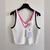 Tanks pour femmes Camis Designer Brand 24 printemps / été nouveau produit Small Fragant Vent débardeur de couleur sans manches pour femmes 9FVR