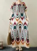 Robes décontractées surdimensionnées Bohemian Style Longue robe d'été Femmes Imprimes irrégulières Fashion Loose Loose Femme plissée