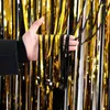 Party Decoration Black Gold Po Booth Props Birthday Backdrop Gardiner Glitter Tinsel Fringe Folie Gardin Bakgrund Bröllop