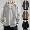 Heren hoodies 2024 herfst winter warme fleece sweatshirt sweatshirt heren zip-up jassen met casual mannen massieve lange mouw extra grote hoodie jas