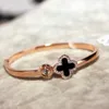 VAC bracelet Simple Four leaf Grass Bracelet New Rose Gold Bracelet Female Tiktok Jewelry Open Bracelet