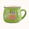 Tasses en céramique Christmas Mug Cartoon Santa Mousse Caxe Café pour la maison de bureau Baking Breakfast Breakfast Milk Kids Gift