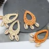 Ocean Style New Rattan Shell Earrings Female Cross-Border Earrings European and American Fashion Wholesale Foreign Trade Jewelry