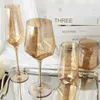 Créative martelée Amber Champagne Gobelet Verre nordique Rétro Crystal Verres à vin Petit déjeuner Juice de lait whisky tasse 240408