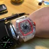 Heren Transparant Casual automatisch mechanisch horloge Persoonlijkheid Volledig holle kristal Liminous waterdichte tape Grote ontwerpers Polshorloges roestvrij staal