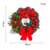 Decorative Flowers Christmas Oil Lamp With Red Flower Decorations Home Front Door Decoration Scene Wreath