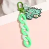 Keychains Creativity Handmade Acrylic Plastic Link Chain Keychain Flower Dinosaur Biscuits Key Ring For Women Girls Friendship DIY Jewelry