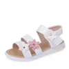 Slipperrosa süße Mädchen Sandalen Kleinkind Kinder Baby Mädchen Blume Gummi Sandalen Nicht rutschende Schuhe Kreuz Sandalen Sommer Baby Prinzessin Schuhe 240408