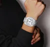 Montre-bracelets Ice Out Square Watch for Men Top Full Diamond Mens Watchs Ultra Thin Imperproof Hip Hop Clock Drop5664688