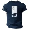 Мужская футболка 3D Принт военный патриотический череп с броской футболка Негабаритная короткая рукавая одежда мужская одежда