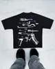 T-shirts masculins New American High Strt Fashion Match Gun Bet Imprimer T-shirt surdimensionné pour hommes Y2K HARAJUKU Goth Style Casual Shirt T240408