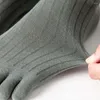 Мужские носки с пятью пальцами тонкие полосатые воздухопроницаемые хлопковые хлопковые пота
