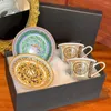 Massen klassische Qualitätsknochen Chinesische Kaffee Tasse Untertasse Besteck Nachmittag Teetasse Set Getränkutensilien mit Geschenk B 2