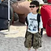 Pantalon enfants vestimentes shorts 2024 Summer Korean Style des garçons mode Camouflage lâche Pantalon décontracté Pantalon