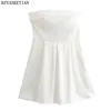 Sukienki zwyczajne Keanketian 2024 Uruchom białą sukienkę bez ramiączek Sprężyna Słodka Slash Szyj