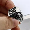 Bonnes de cluster 13e anneau de crâne solide 316l bijoux en acier inoxydable Punk Mens Skull Ring240408