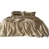 Set di biancheria da letto in seta europea foglio aderente di fascia alta liscia per sonno nudo estate coperta di seta in seta in seta 4pcs 240329