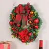 Dekorative Blumen Vordertür Weihnachtskranz Festlichkeitskränze karierte Bogenknoten Kiefernkegel Nadelkugel Beere für Innenräume