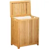 Borse per lavanderia Organizzatore Organizzatore di cesti di bambù in stile spa Cesti di cesto per lavare il cestino per vestiti sporco