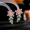 Boucles d'oreilles en peluche de style coréen zircon de fleur atmosphérique pour les femmes fille vraie agidle belle oreille perçage bijoux de bijoux
