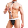 Mäns sexiga underbyxor jockstrap servitör cosplay thong costume mankini underkläder herrar hängslen underkläder trosor