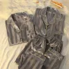 Album Pamas Set di seta leggera di alta qualità femminile pama primavera estate longsleeve cardigan set di seta ghiacciata