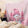 Гобеленники Рождество снеговик розовый дерево гобелен стена висит рождественская спальня для спальни гостиная