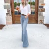 Jeans femininos de comprimento completo de jeans alongamento da cintura