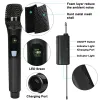 Mikrofoner DualChannel UHF Wireless Microphone UHF Dual Handheld MIC med 1200mAh laddningsbar mottagare för Karaoke Wedding Party KTV