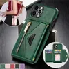 Lanyard Zipper Wallet Telefoonhoesjes voor iPhone 13 12 11 14 15 Pro Max X XS XR 8 7 6 Plus SE Lederen Portemonentje Holder Holle Coque Coque