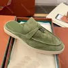 Casual tofflor designers skor mjuk kashmir kvinnors sandaler toppkvalitet platt loafers hög elastisk nötkött senor botten designer sandal klassiker tofflor 35-42