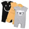 Romper tute per la bambina in cotone Summer Cotton Short Shorce Boy Boy da 0 a 3 6 12 24 mesi Bodysuits One-pezzi per neonati Genper L47