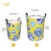 Laundry Bags Ginger Collection Canary Yellow Hamper Large Clothes Storage Basket Porcelain Tiles Toys Bin Organizer For Kids