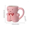 Mugs Ceramic Gingerbread Mug Christmas Cartoon Cute Cup Novelty 3D Man Holiday Party Supplies Funny Gifts For