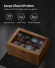 Songmics 8-Slot Watch Box 2-уровневой демонстрационной шейки с большой стеклянной крышкой Съемки для часов с подушками бархатной подкладки