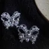 Orecchini schienali 1PAIR Shiny Shiny Full Rhinestone Butterfly Oren Clip per donne Elegante Cuff Pearl Fore Piercing Gioielli Regalo