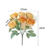 Dekorativa blommor 28 cm Silk Peony Artificial Flower Bouquet Spring For White Home Diy Decoration Christmas Garden Wedding Office Party Fake Fake