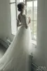 Ersa Atelier Wedding Dresses A Line Jewel Neck Lace Beads Pearls Sweep Train Long Sleeve Bridal Gowns Custom Plus Size Beach Wedding Dresses