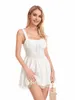 Abiti casual Donne Mini vestito Y2K a basso taglio senza maniche Slim A-Line Bustier Firy Corset Renaissance Milkmaid