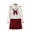 Japansk koreansk anime tjej cosplay kostym sakura broderade skoluniformer söt sjöman kostym jk studentkläder topp och kjol