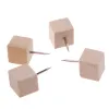 30 PCS Quadrate de pouce en bois pour les épingles de poussée décorative créative