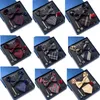 TIE SET TAVA TIE MENS AKSESUARLARI 8PIPY CORSASE BROOCH CUFFLINKS Resmi Elbise Takım Düğün240409