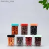 Food Jars Canisters Transparent Plastic Storae Tank Colourful Cap Square Canister Empty Clear Balm Wide Mouth Plastic Container Kitchen Supplie L49