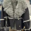Giacche di pellicce da donna invernale vera naturalmente in pelliccia di coniglio in fila di pecora corta cappotto calda vendere la giacca da celebrità lnternet