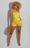 Zomer sportieve bodysuit dames solide bandeau riem mouwloze rompers kleding vrouwelijke fitness jumpsuit sexy shorts een stuk 240409